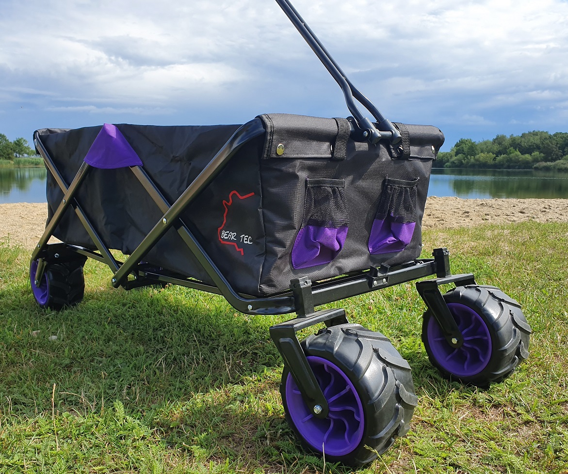 Faltbarer Bollerwagen EASY RIDER LILA Transportwagen Handwagen klappbar